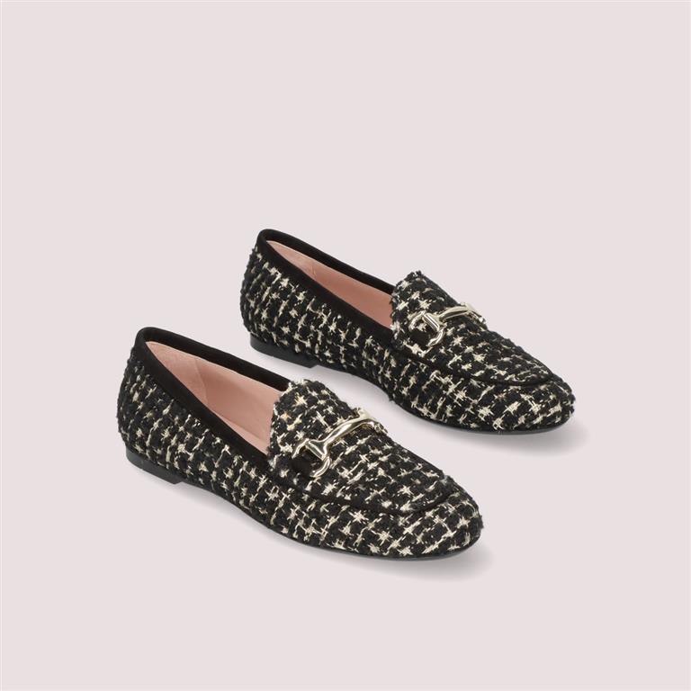 SLIPPER TWEED CON HEBILLA DORADA